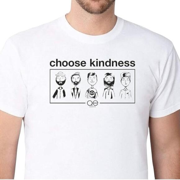 Queer Eye Choose Kindness White T-Shirt Black Graphic QE Sz Medium NWT - Picture 2 of 6